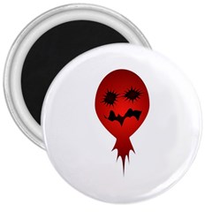 Evil Face Vector Illustration 3  Button Magnet