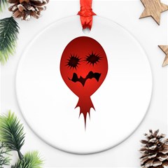 Evil Face Vector Illustration Round Ornament