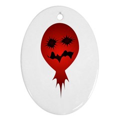 Evil Face Vector Illustration Oval Ornament