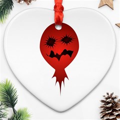 Evil Face Vector Illustration Heart Ornament by dflcprints