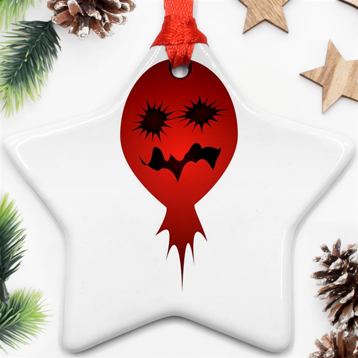 Evil Face Vector Illustration Star Ornament