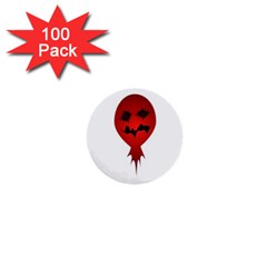 Evil Face Vector Illustration 1  Mini Button (100 Pack)