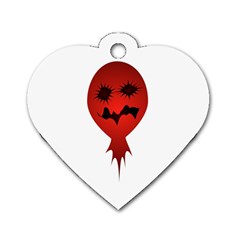 Evil Face Vector Illustration Dog Tag Heart (one Sided) 