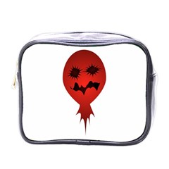 Evil Face Vector Illustration Mini Travel Toiletry Bag (one Side)