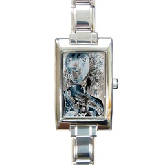 Feeling Blue Rectangular Italian Charm Watch by FunWithFibro