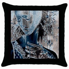 Feeling Blue Black Throw Pillow Case by FunWithFibro