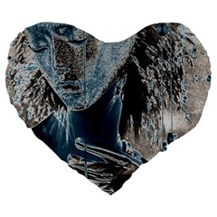 Feeling Blue 19  Premium Heart Shape Cushion by FunWithFibro