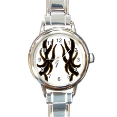 Dancing Fire Round Italian Charm Watch by coolcow