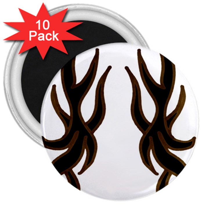 Dancing Fire 3  Button Magnet (10 pack)