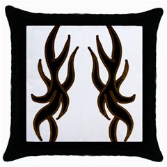 Dancing Fire Black Throw Pillow Case