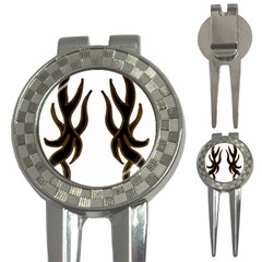 Dancing Fire Golf Pitchfork & Ball Marker by coolcow