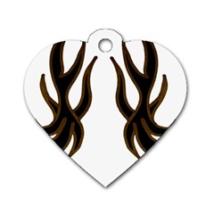 Dancing Fire Dog Tag Heart (one Sided) 