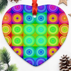 Rainbow Circles Heart Ornament