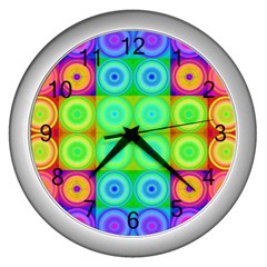 Rainbow Circles Wall Clock (silver)