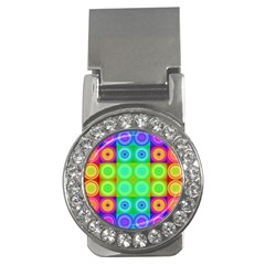 Rainbow Circles Money Clip (cz)