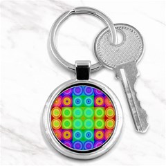 Rainbow Circles Key Chain (round) by SaraThePixelPixie