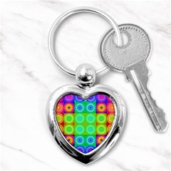 Rainbow Circles Key Chain (heart)