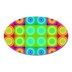 Rainbow Circles Magnet (oval) by SaraThePixelPixie