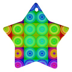 Rainbow Circles Star Ornament (two Sides) by SaraThePixelPixie