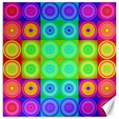 Rainbow Circles Canvas 12  X 12  (unframed) by SaraThePixelPixie