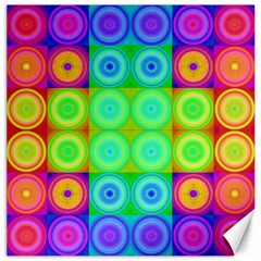 Rainbow Circles Canvas 16  X 16  (unframed) by SaraThePixelPixie