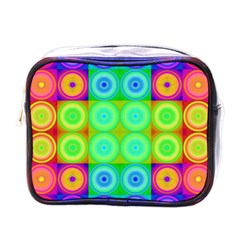 Rainbow Circles Mini Travel Toiletry Bag (one Side)