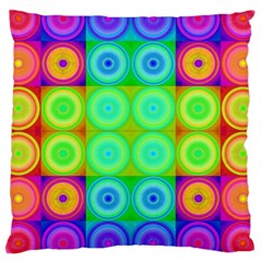 Rainbow Circles Large Cushion Case (two Sided) 