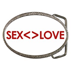 Sex Is Not Love Concept Design Belt Buckle (oval) by dflcprints