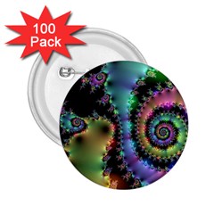 Satin Rainbow, Spiral Curves Through The Cosmos 2 25  Button (100 Pack) by DianeClancy