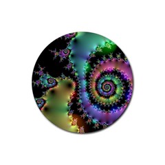 Satin Rainbow, Spiral Curves Through The Cosmos Drink Coasters 4 Pack (round) by DianeClancy