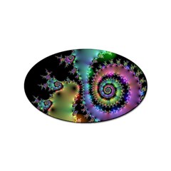 Satin Rainbow, Spiral Curves Through The Cosmos Sticker 100 Pack (oval)