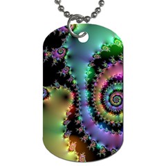 Satin Rainbow, Spiral Curves Through The Cosmos Dog Tag (two-sided)  by DianeClancy