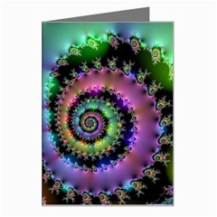 Satin Rainbow, Spiral Curves Through The Cosmos Greeting Card by DianeClancy