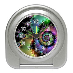 Satin Rainbow, Spiral Curves Through The Cosmos Desk Alarm Clock