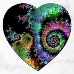 Satin Rainbow, Spiral Curves Through the Cosmos Jigsaw Puzzle (Heart)