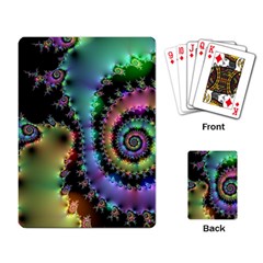 Satin Rainbow, Spiral Curves Through The Cosmos Playing Cards Single Design by DianeClancy