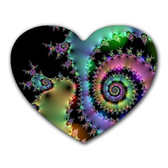 Satin Rainbow, Spiral Curves Through The Cosmos Mouse Pad (heart) by DianeClancy