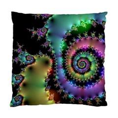 Satin Rainbow, Spiral Curves Through The Cosmos Cushion Case (single Sided)  by DianeClancy