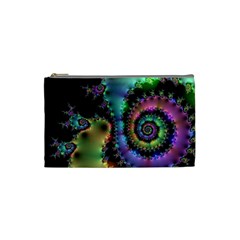 Satin Rainbow, Spiral Curves Through The Cosmos Cosmetic Bag (small) by DianeClancy