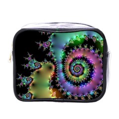 Satin Rainbow, Spiral Curves Through The Cosmos Mini Travel Toiletry Bag (one Side) by DianeClancy