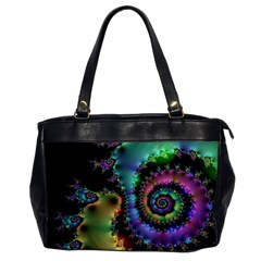 Satin Rainbow, Spiral Curves Through The Cosmos Oversize Office Handbag (one Side) by DianeClancy