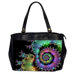 Satin Rainbow, Spiral Curves Through The Cosmos Oversize Office Handbag (two Sides) by DianeClancy