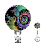 Satin Rainbow, Spiral Curves Through the Cosmos Stainless Steel Nurses Watch Front