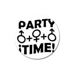 Party Time Threesome Sex Concept Typographic Design Magnet 3  (Round) Front