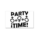 Party Time Threesome Sex Concept Typographic Design Sticker 10 Pack (Rectangle) Front