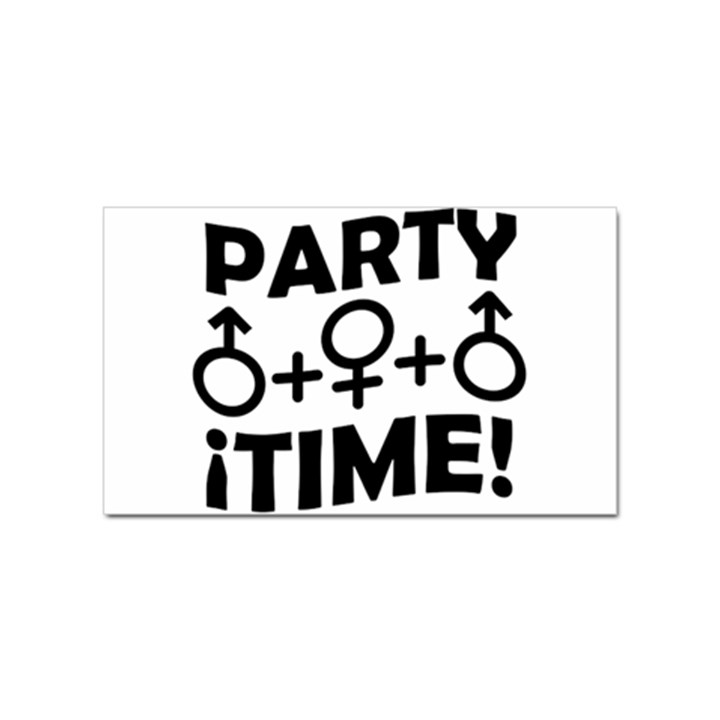 Party Time Threesome Sex Concept Typographic Design Sticker 10 Pack (Rectangle)