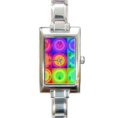 Retro Circles Rectangular Italian Charm Watch