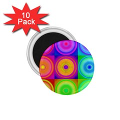 Retro Circles 1 75  Button Magnet (10 Pack)