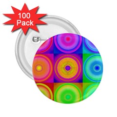 Retro Circles 2 25  Button (100 Pack) by SaraThePixelPixie