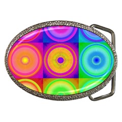 Retro Circles Belt Buckle (oval)